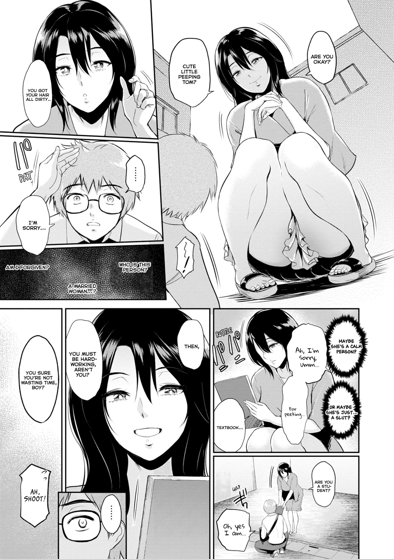 Hentai Manga Comic-In Ms. Miwa's Courtyard-Read-4